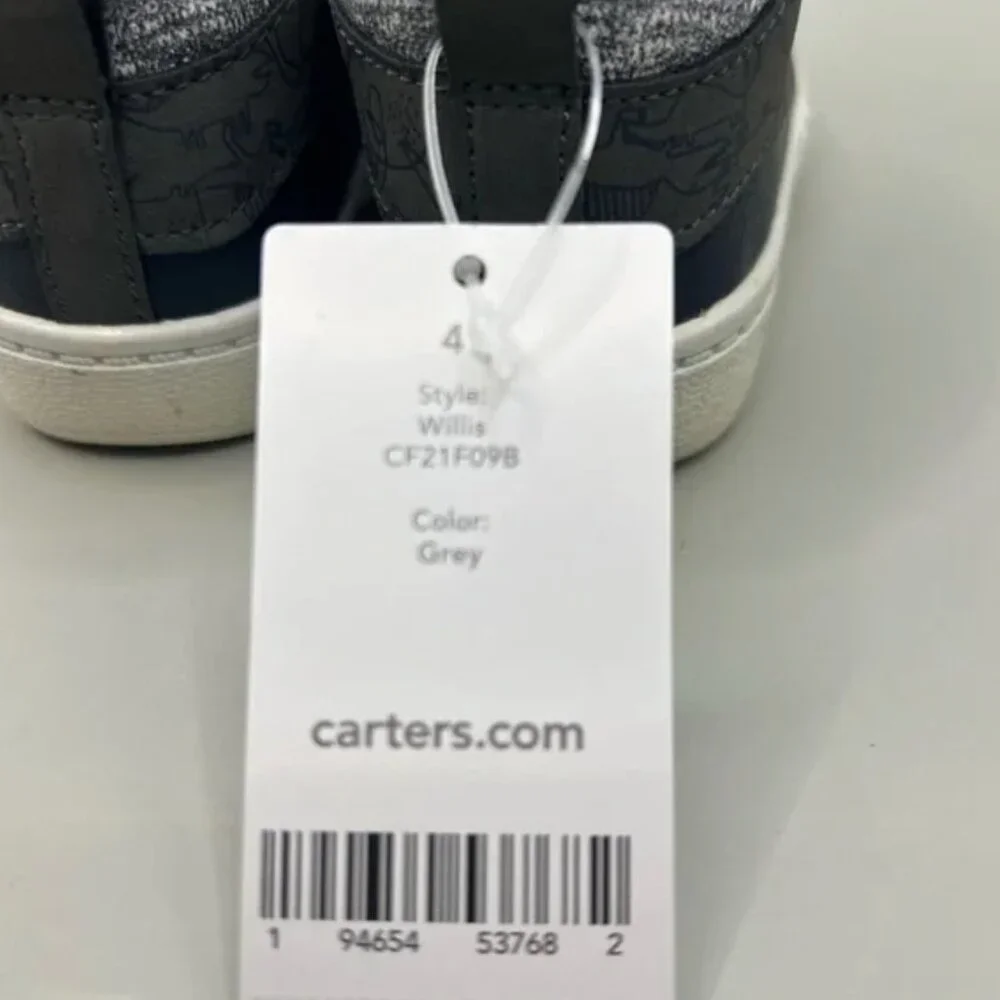 CARTER'S Navy Grey Toddler Baby Boy Willis Fashion Boot 4 NEW